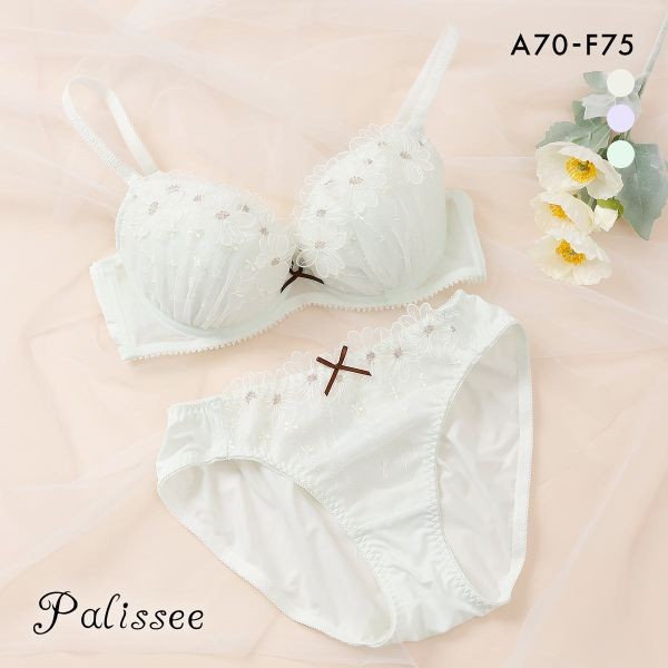 Palissee fleur applique nice fit bra panties set (Sizes A-F)(38173581)(Direct from Japan)1