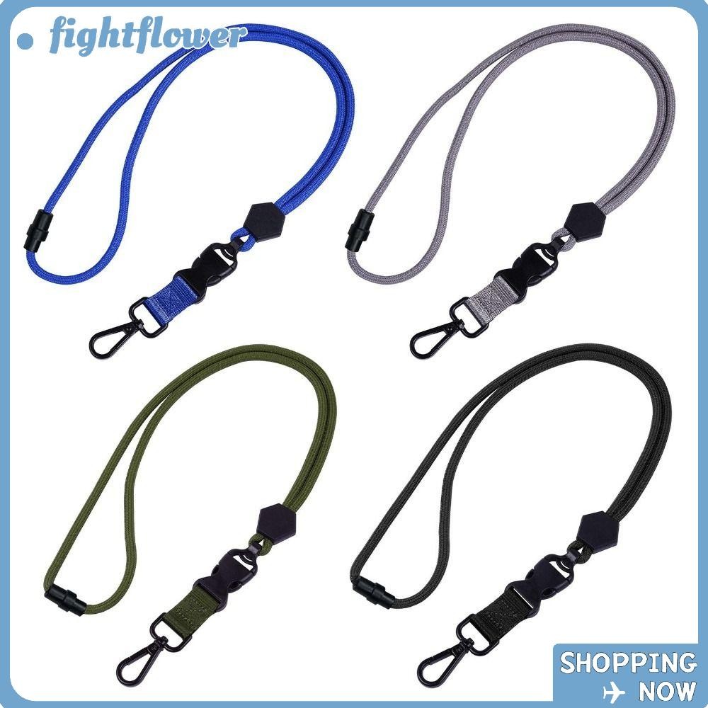 FIGHT Badge Lanyard, เชือก ID โพลีเอสเตอร์โลหะแบบปรับได้, ที่ใส่บัตร ID สีทึบเชือกแขวนผู้หญิงผู้ชาย