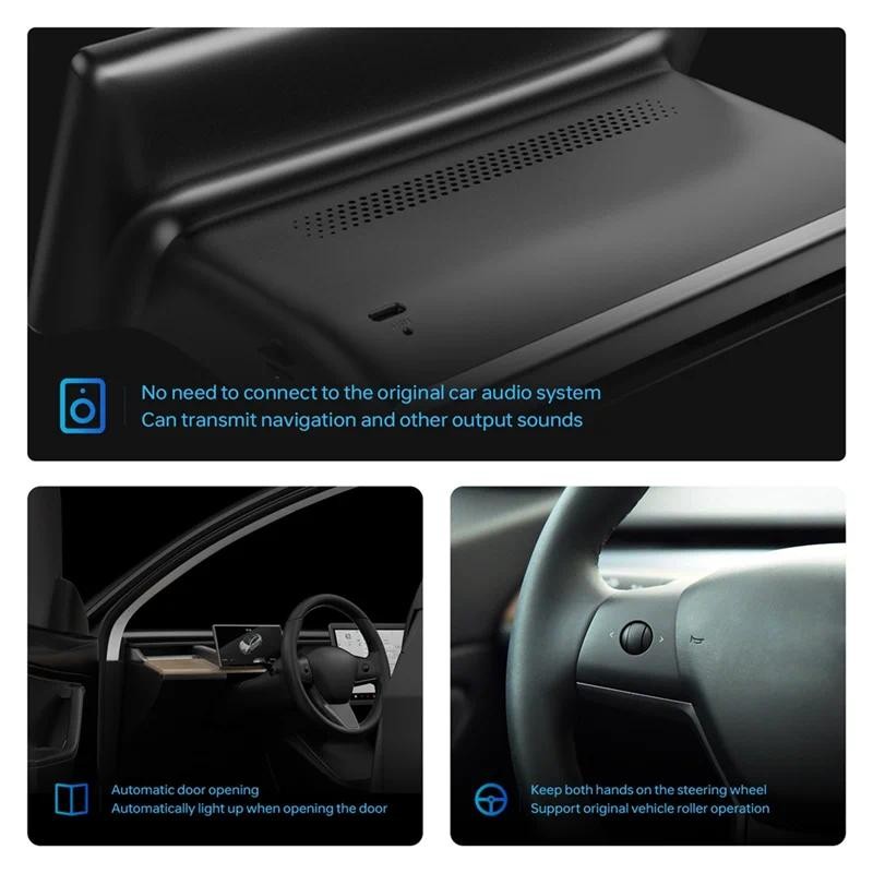 ทนทาน Head Up Display สําหรับ Tesla รุ่น 3/Y, สีดําอุปกรณ์ยานยนต์ HUD Carplay Android Auto Car Dashb