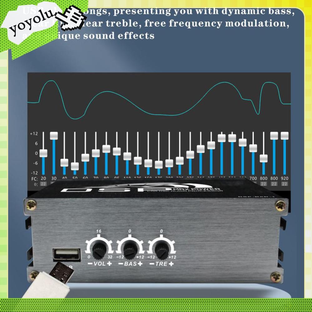 4x50W รถ DSP ดิจิตอลจอแสดงผล DSP รถเครื่องขยายเสียงรถ DSP เครื่องขยายเสียง