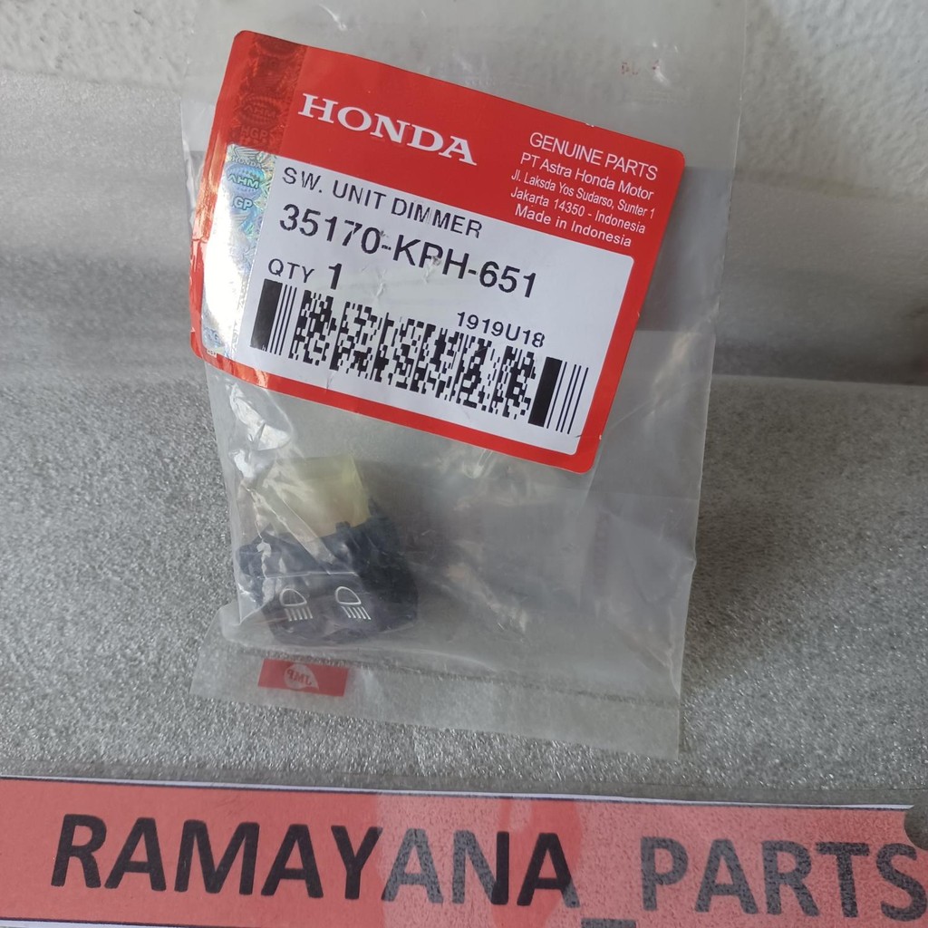 35170KPH651 SWITCH UNIT DIMMER REVO SUPRA X 125 VARIO 110 KARBU