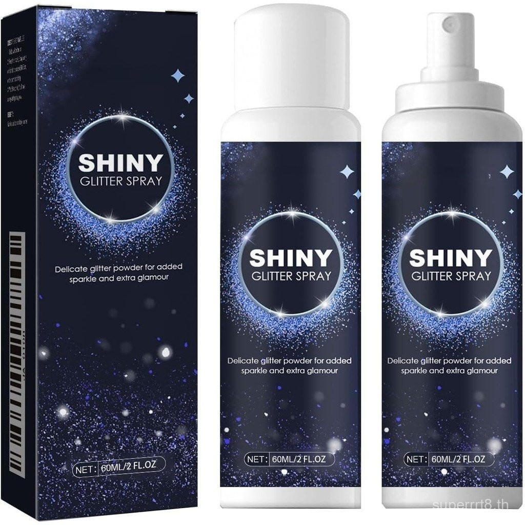 Glitter Spray 60ml/2 FL OZ Long-Lasting Sparkle Effect Shiny Glitter Spray for Hair & Body (120 ML/2
