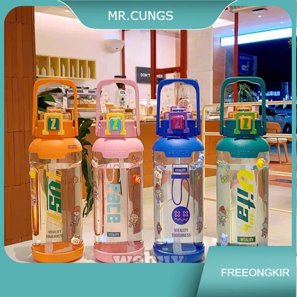 VITALY TOUGHNESS CLEAR DRINKING BOTTLE 1800ML SPORT DRINKING BOTTLE ฟรีสติกเกอร์ 2D และ 3D
