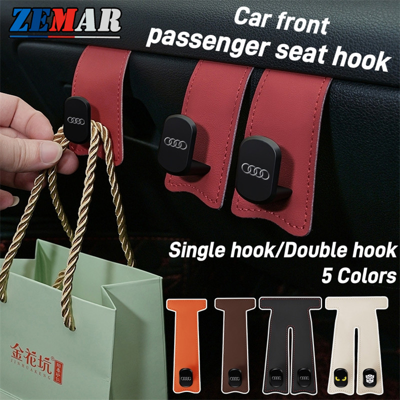 Audi รถนักบินหนังตะขอคู่ด้านหน้าผู้โดยสารที่นั่งตะขอด้านหน้าผู้โดยสารกล่องถุงมือกล่องเก็บรถวางตะขอสํ