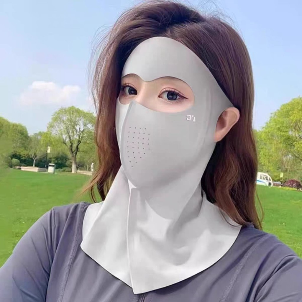 หน้ากากกันแดด ผ้าคลุมหน้ากันuv ผ้าคลุมหน้ากันปดด ผ้าบับ ผ้าปิด-หน้า ป้องกันแสงUV เนื้อผ้านุ่ม เย็น