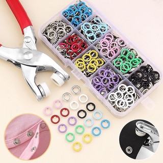 1Set DIY Snap Button Plier Set with Storage Box Metal Automatic Button Snap Kit with Fastener Pliers