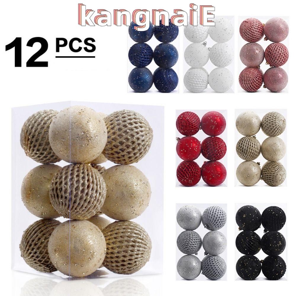 KANGNAI ชุดลูกบอลคริสต์มาส, ลูกบอลต้นคริสต์มาส Suspensable ขนาด 8 ซม., พลาสติกทนทาน 8 สีเครื่องประดับคริสต์มาสตู้โชว์บอล