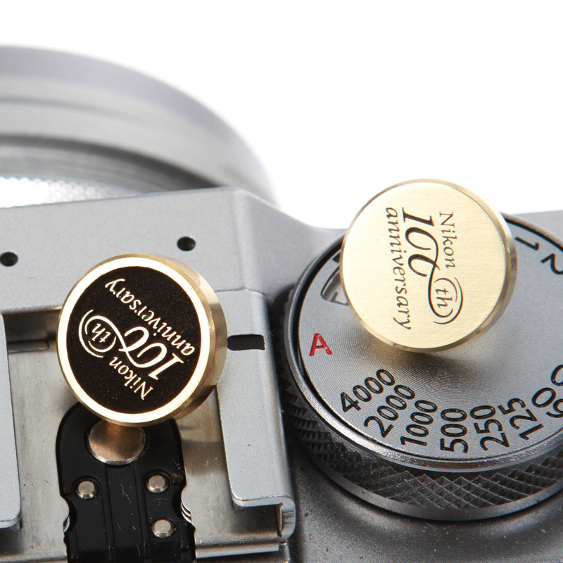 Spot Goods#Nikon Centennial Camera Shutter Button Nikon Brass and White Copper Suitable for Fuji Can