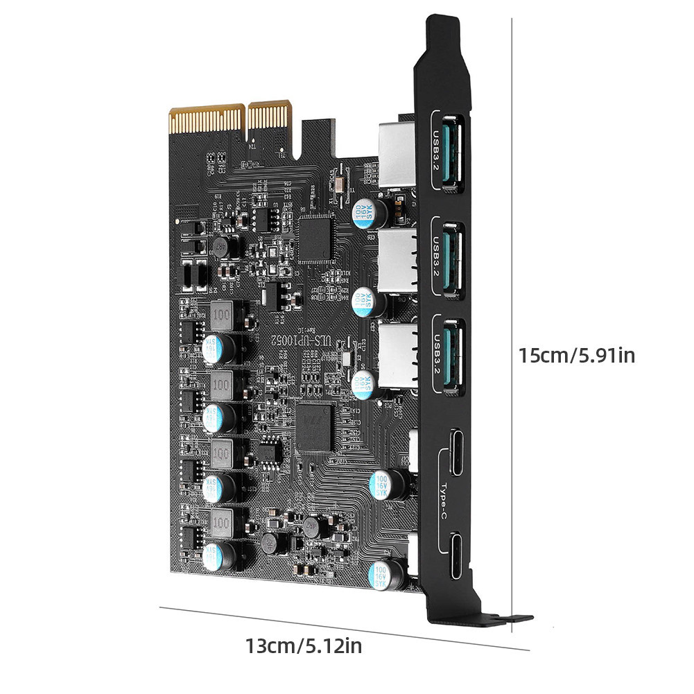 Pcie X4 ถึง USB 3.2 การ์ด 20Gbps ขยายเพิ่มการ์ด 3x USB3.2 และ 2x TPYC-C 15W