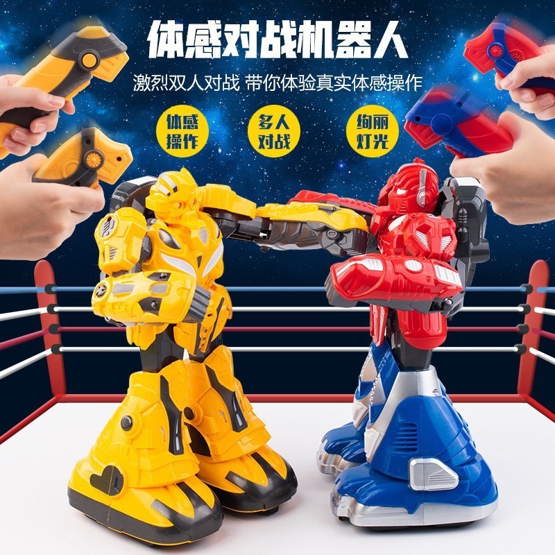 สมาร์ทมวย Battle Robot เด็ก Double Fighting ของเล่นเด็กไฟฟ้ารีโมทคอนโทรล Somatosensory Sparring