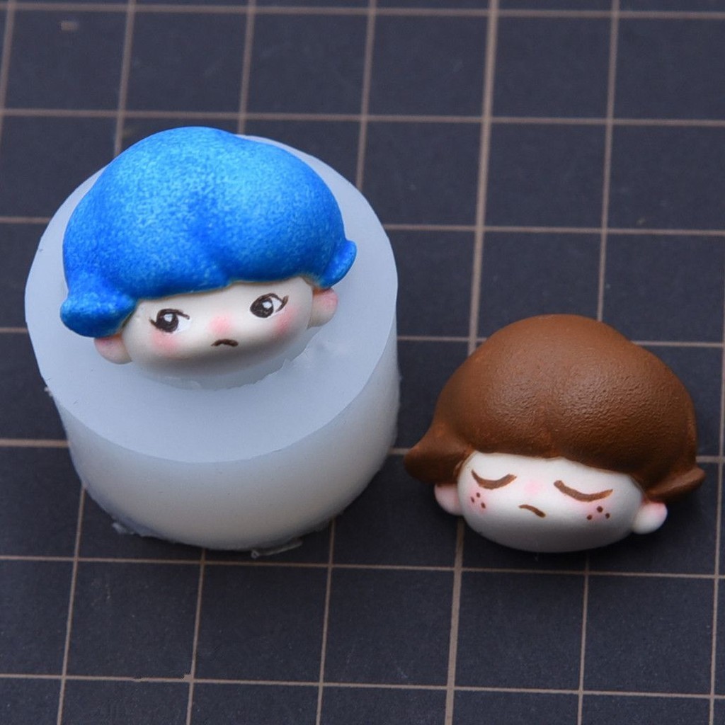 My Mystery Box dimoo แม่พิมพ์ใบหน้าซิลิโคน Ultra-Light Clay Face Mold DIY เครื่องปั้นดินเผานุ่มหินพลาสติกเรซิ่น Clay F Ondant รูป