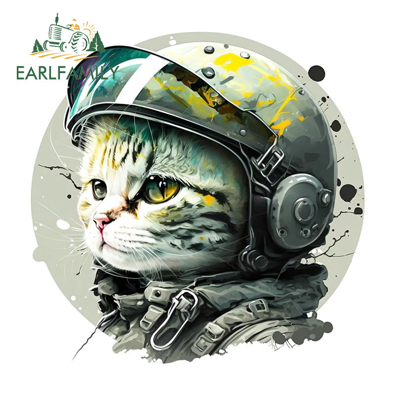 Earlfamily 13 ซม.แมวGraffitiการ์ตูนรถสติกเกอร์Windows ATVรถจักรยานยนต์ขวดน้ําOcclusion Scratchกันน้ําไวนิลDecal Amuisngอุปกรณ์เสริมภายนอก