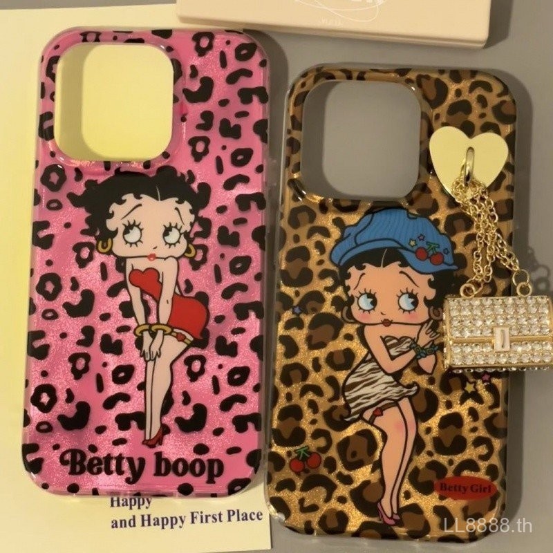 เคสโทรศัพท์ เหมาะสําหรับ iPhone Hot Girl Betty 15promax/14/13/12 พร้อม Strobe xsmax/xr เสือดาวพิมพ์ 11pro ขอบตรง 7/8plus กันกระแทกหลุมขนาดใหญ่รวมทุกอย่างป้องกันกรณี LD4W