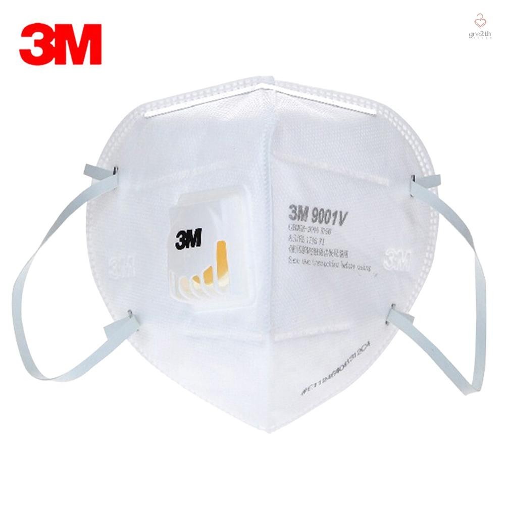 3m 9001V 1 ชิ้น Particulate Respirator KN90 s พร้อมวาล์วหายใจ Aganist PM2.5 Smog-proof ป้องกันฝุ่น