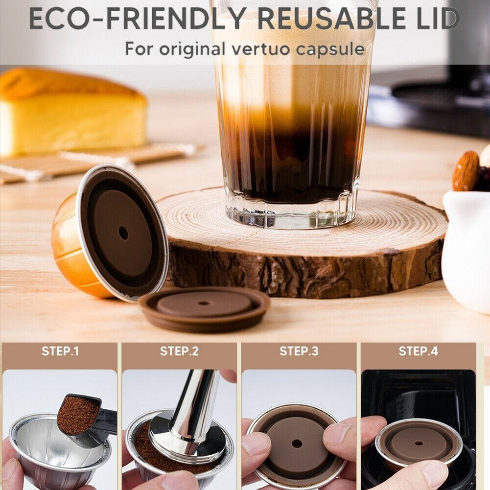 Reusable Vertuo Silicone Cap Lids To Refilled Capsules For Nespresso Vertuo 55mm