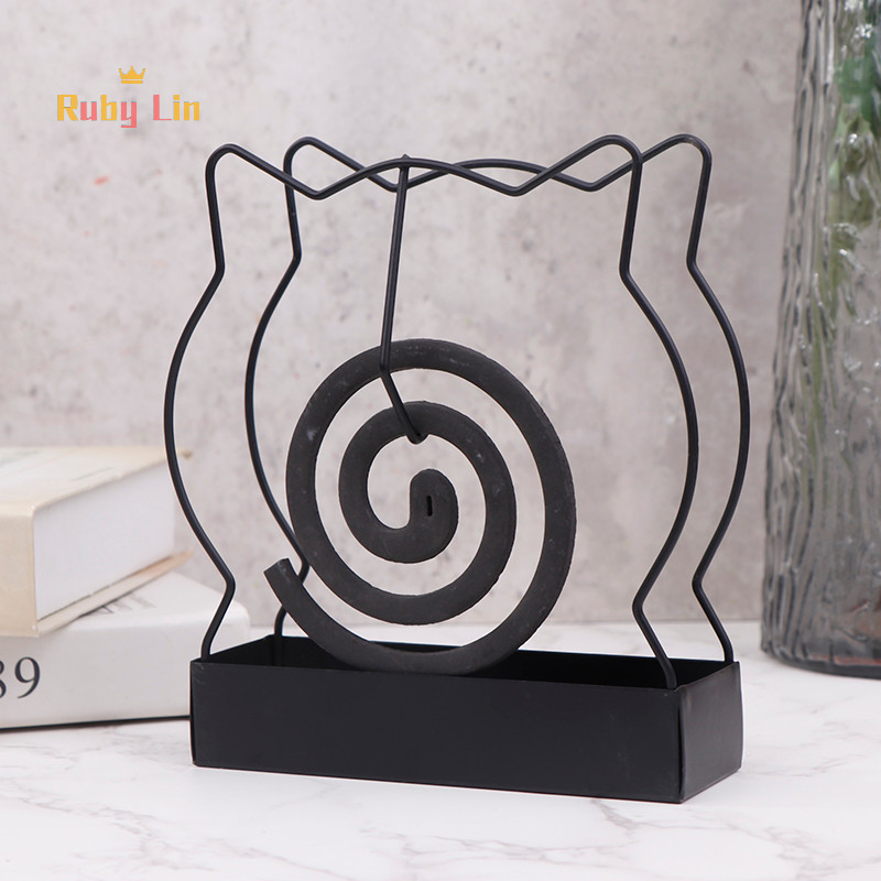 Ruby Lin เหล็กผู้ถือขดลวดยุงผู้ถือธูป Coil ธูป Burner กรอบโมเดิร์น Repellent ธูป Rack สําหรับครัวเรือนห้องนอน Patio Nice