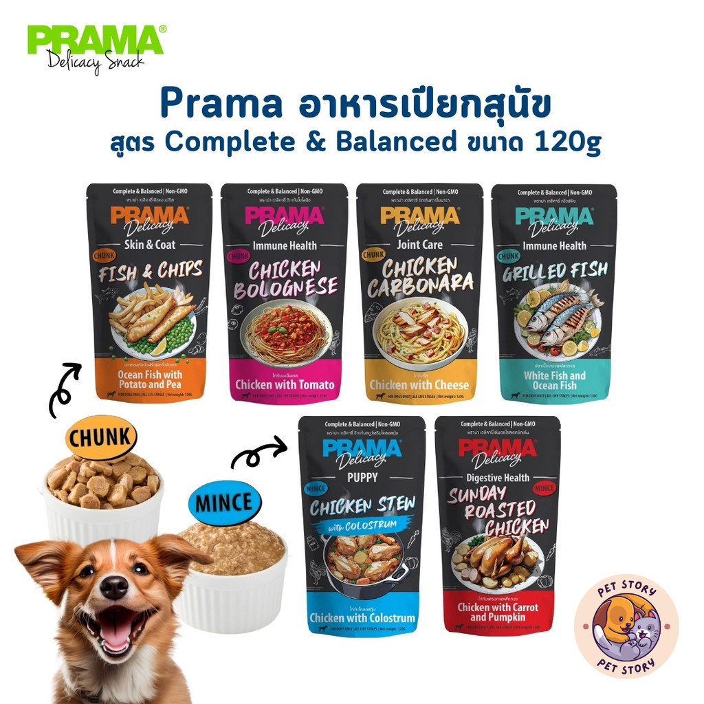 Prama อาหารเปียกสุนัข สูตร Complete and Balanced ขนาด 120 กรัม