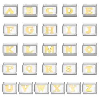 ตัวอักษร 2026 ใหม่แฟชั่นอิตาเลี่ยน Charm Links สําหรับสร้อยข้อมือ Fit 9 มม.สร้อยข้อมือสแตนเลสเครื่องประดับ DIY ทํา