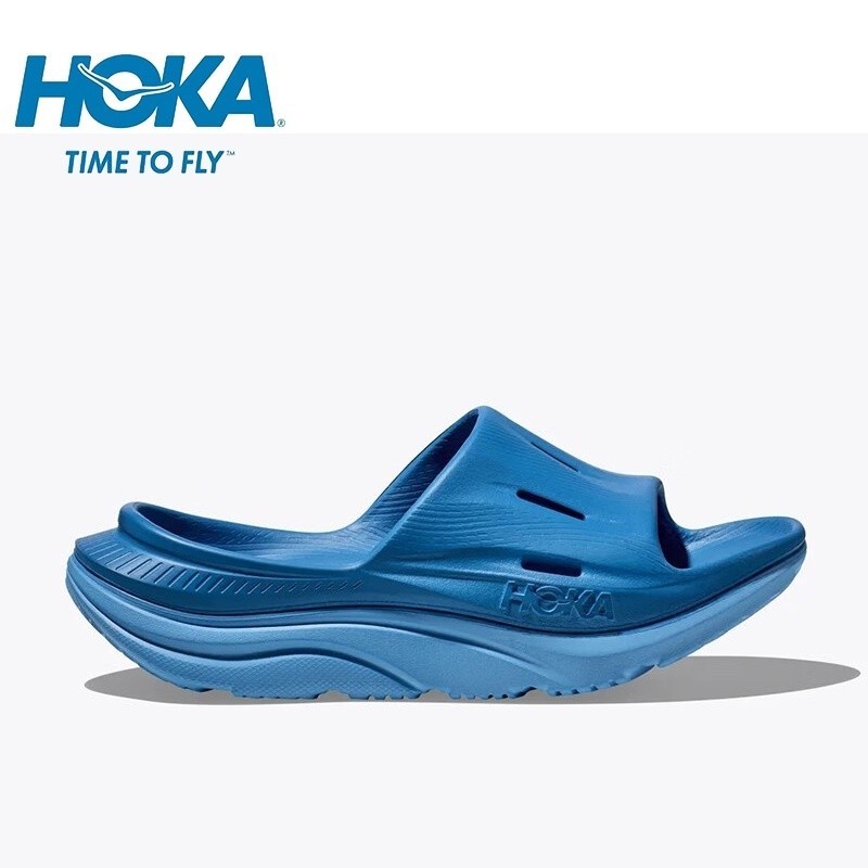 Hoka ONEONE ORDA RECOVERY SLIDE 3 ผู้ชายใหม่ EVA ยางรองเท้าแตะกันน้ําแฟชั่นรองเท้าแตะกีฬา