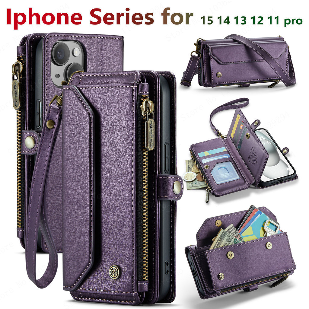เหมาะสําหรับ ไอโฟน 16 15 14 13 11 มือโปร Xsmax เคสโทรศัพท์หนังผู้ถือบัตรกระเป๋าสตางค์ฝาครอบมือถือ