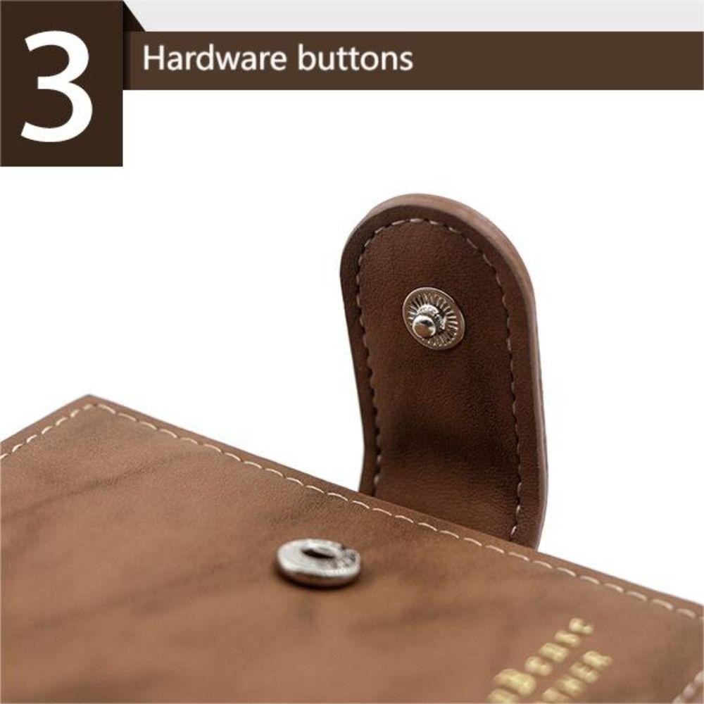 Uumir กระเป๋าสตางค์ใบสั้น, พร้อม Hasp Multi Slot Mashed Wallet, Fashion Large Capacity PU Leather Coin Purse Men ราคา ถูกที่สุด ดีลบีเคเค แกลเลอรีภาพที่ 5