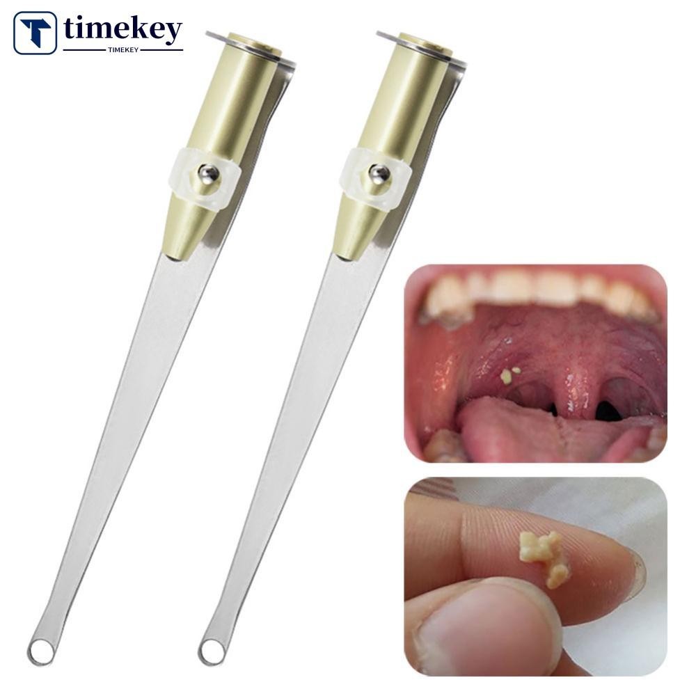 Timekey Tonsil หินเครื่องมือกําจัดไฟ LED สแตนเลส Remover ปากทําความสะอาด Care เครื่องมือ Tonsil Stone Remover เครื่องมือทําความสะอาด D3S4