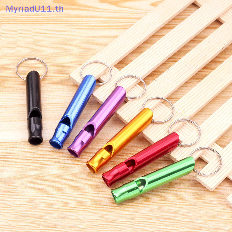 Myriadu Multicolor al อลูมิเนียมฉุกเฉิน Survival นกหวีดพวงกุญแจสําหรับ Camping เดินป่าเครื่องมือกลางแจ้งการฝึกอบรมนกหวีด TH
