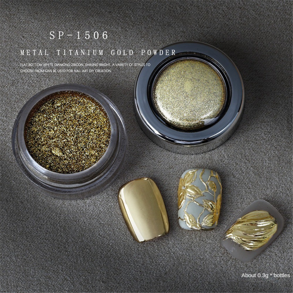 [ซื้อ 1 แถม 2]high-gloss Metallic titanium gold Powder fine shining nail art magic mirror Powder Silver - รูปที่ 2