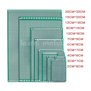 แผ่น PCB แผ่นปริ๊นอเนกประสงค์ 1หน้า/2หน้า Single/Double Side Prototype PCB Printed Circuit Board Perfboard 2.54mm Hol...