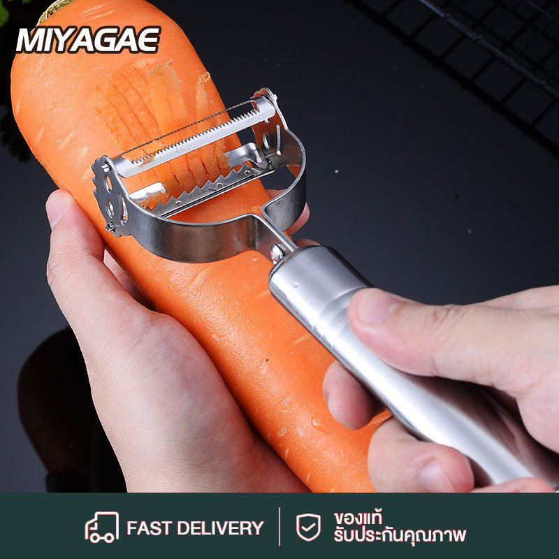 MIYAGAE ผักเครื่องปอกผลไม้สแตนเลสทนทานเครื่องสไลด์มันฝรั่งเครื่องหั่นแครอท