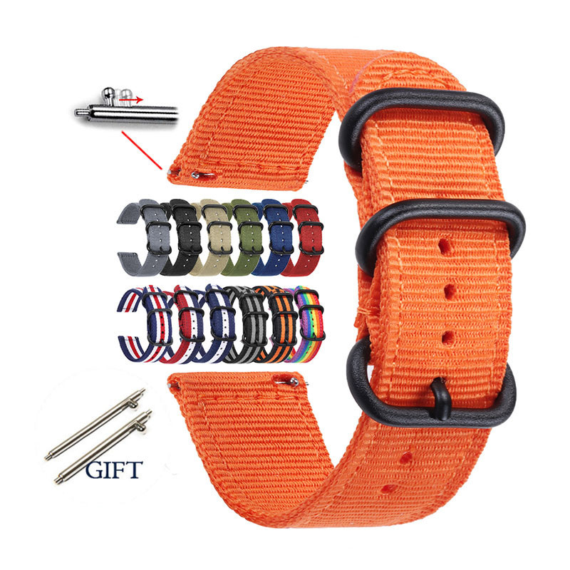 สายนาฬิกาไนลอนผ้า 18 มม. 20 มม. 22 มม. 24 มม. Quick Release สร้อยข้อมือผ้าใบ Universal ผู้หญิงผู้ชายกีฬานาฬิกาสายรัดข้อมือ