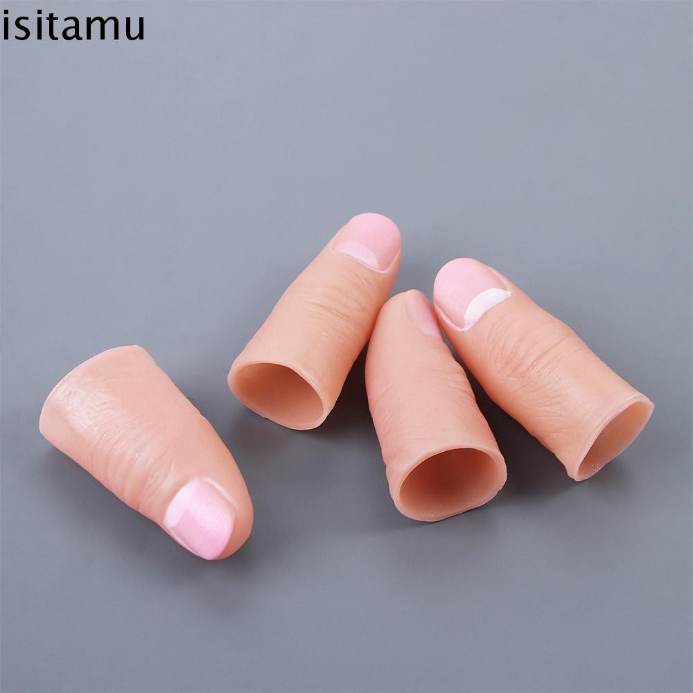 Isitaft นิ้วปลอม ของขวัญอุปกรณ์เสริม Magician Thumb Tip พร็อพมายากล Street Trick