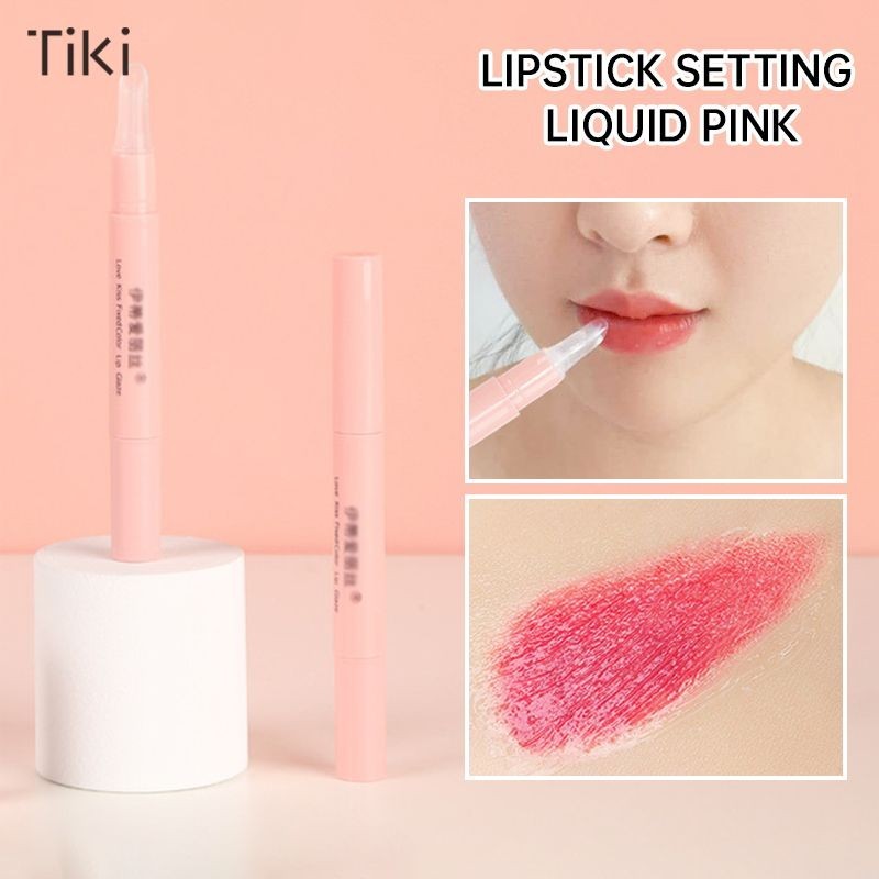 TiKi.thMoisturizing Lipstick Raincoat Non Stick Cup ลิปสติกเสื้อกันฝน Non Fading Lip Setting Lotion-