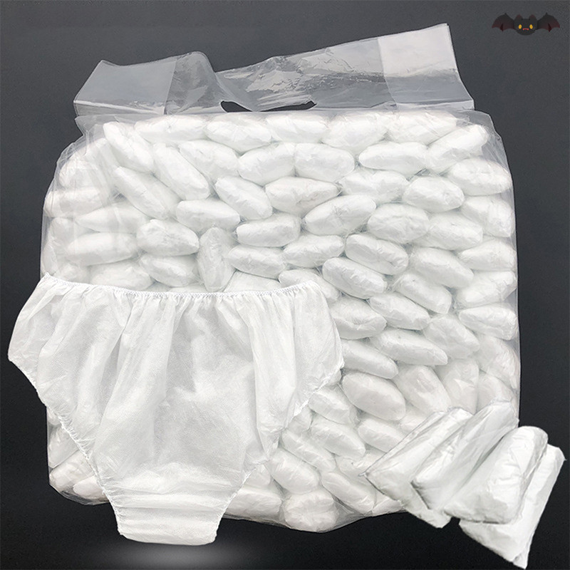 [PE] กางเกงแบบใช้แล้วทิ้ง 10x กางเกงกระดาษทอคู่สีขาว Unisex Drop TH