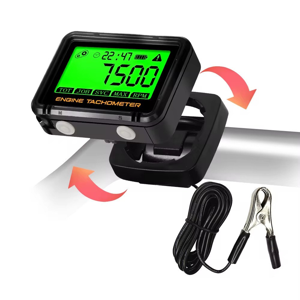 เปลี่ยนรถจักรยานยนต์ Tachometer ดิจิตอลหน้าจอขนาดใหญ่จอแสดงผล 0-18000 RPM Gauge Tach ชั่วโมงสําหรับเรือ Moto Chainsaw กันน้ํา ราคา ถูกที่สุด ดีลบีเคเค แกลเลอรีภาพที่ 4