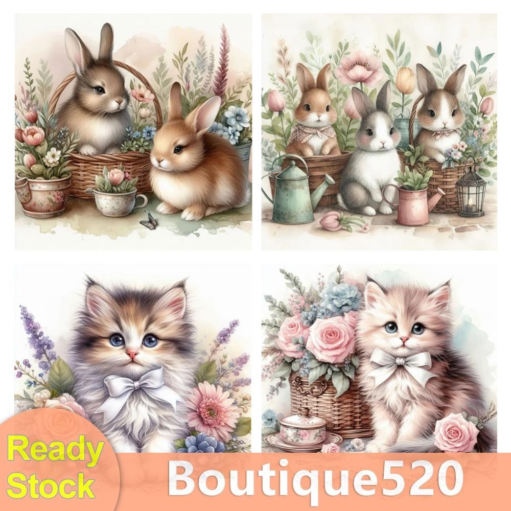 เย็บปักถักร้อยเต็มรูปแบบ Eco-ด้ายฝ้าย 11CT พิมพ์สัตว์ Cross Stitch Kit Art [boutique520.th]