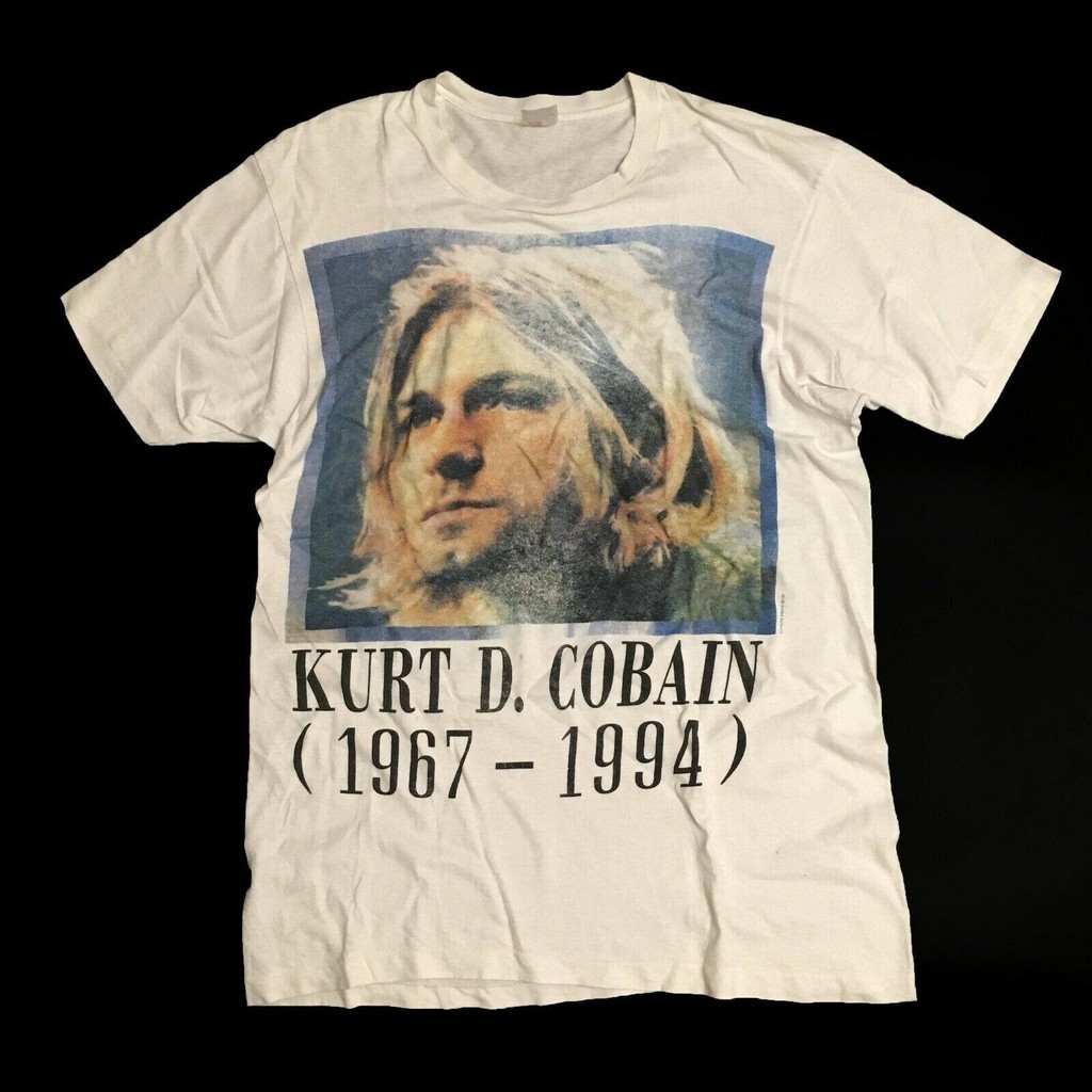 Vintage 90S Kurt Cobain 1967-1994 เสื้อยืด Nirvana Fear Of God Rock Band Tee