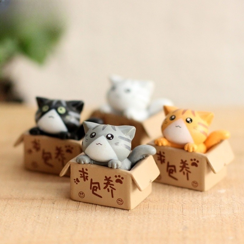 การ์ตูนสําหรับเจ้าของส่วนตัว ตุ๊กตาแมวน้อยน่ารักไมโครภูมิทัศน์เครื่องประดับตกแต่งสวนทําเองตกแต่งบอนไซฉ่ํา,งานฝีมือเรซิน