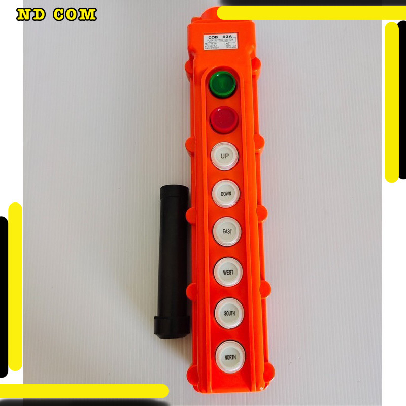 สุดคุ้ม! COB-63A HOIST PUSH BUTTON SWITCH RAINPROOF สวิตซ์ร็อก สวิตซ์เครน 8ปุ่ม(ON-OFF-UP-DOWN-EAST-