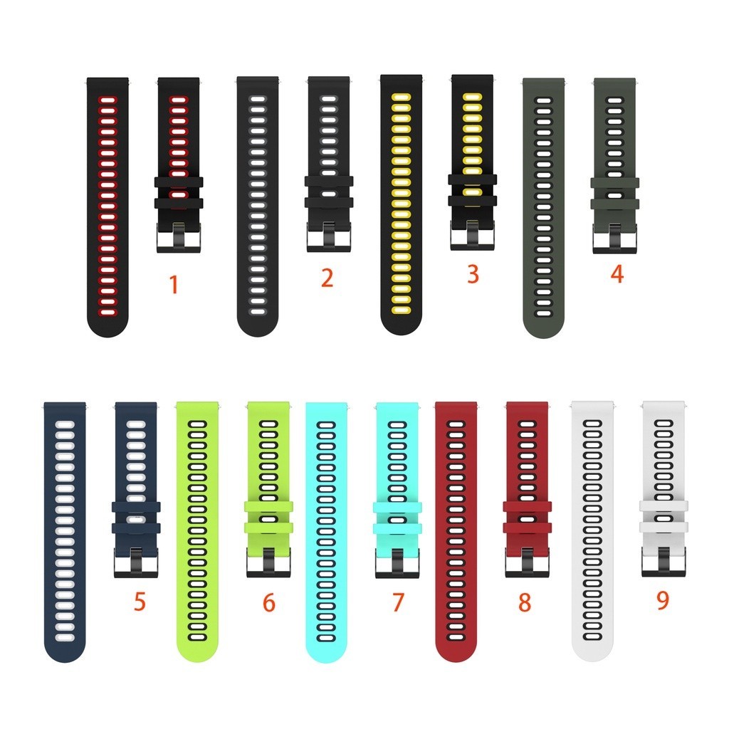 สายซิลิโคน 20 มม.22 มม.สําหรับ Garmin Venu3 Venu2 /Vivoactive 3 4 5 /vivomove3 HR/Venu 2 3 สองสี WatchBand ระบายอากาศสีนุ่มการจับคู่