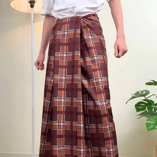 ผ้าถุงผู้ชาย ผ้าถุงคุณภาพดีสีสันสดใส ไม่ลื่นกว้าง ไม่บาง เย็บแล้ว 96ซม.ยาว116ซม.สินค้าพร้อมส่งจากประเทศไทย