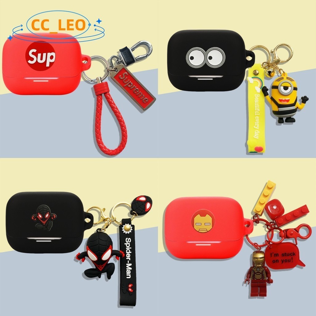 For Anker Soundcore K20i Case Cartoon Block Keychain Pendant Anker Soundcore K20i Silicone Soft Case