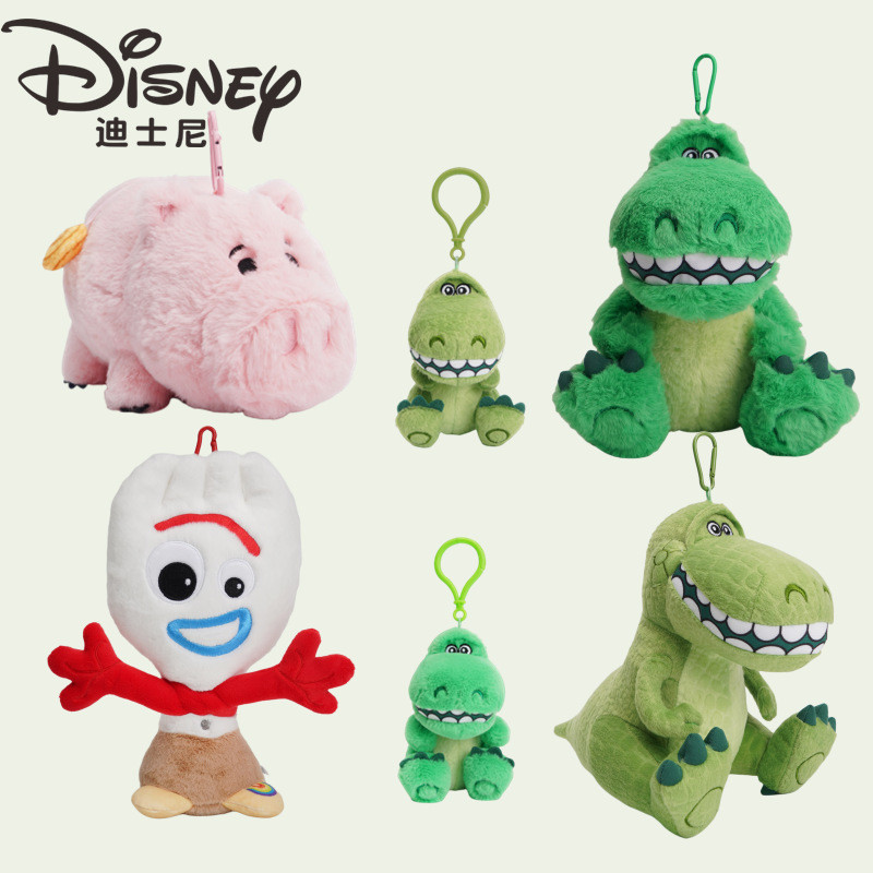 Disney Toy Story Fork Ham Pig Hug Dragon Plush Doll กระเป๋าเป้สะพายหลังจี้พวงกุญแจหญิง x