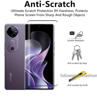 2 in 1 ฟิล์มกระจกนิรภัยสําหรับ Vivo V40 V 40 Pro VivoV40Pro 5G 2024 V50 V50Pro 5G Gobal หน้าจอ HD Clear View Film Protector ฟิล์มแก้วกล้องเลนส์ Protector กระจก