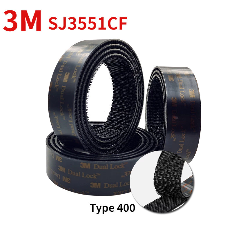 3m Dual Lock ตัวยึดแบบขยายได้ SJ3551CF เทปกาวเห็ดสีดําพร้อมเทปสํารองอะคริลิคประเภท 400,1 ในกว้าง
