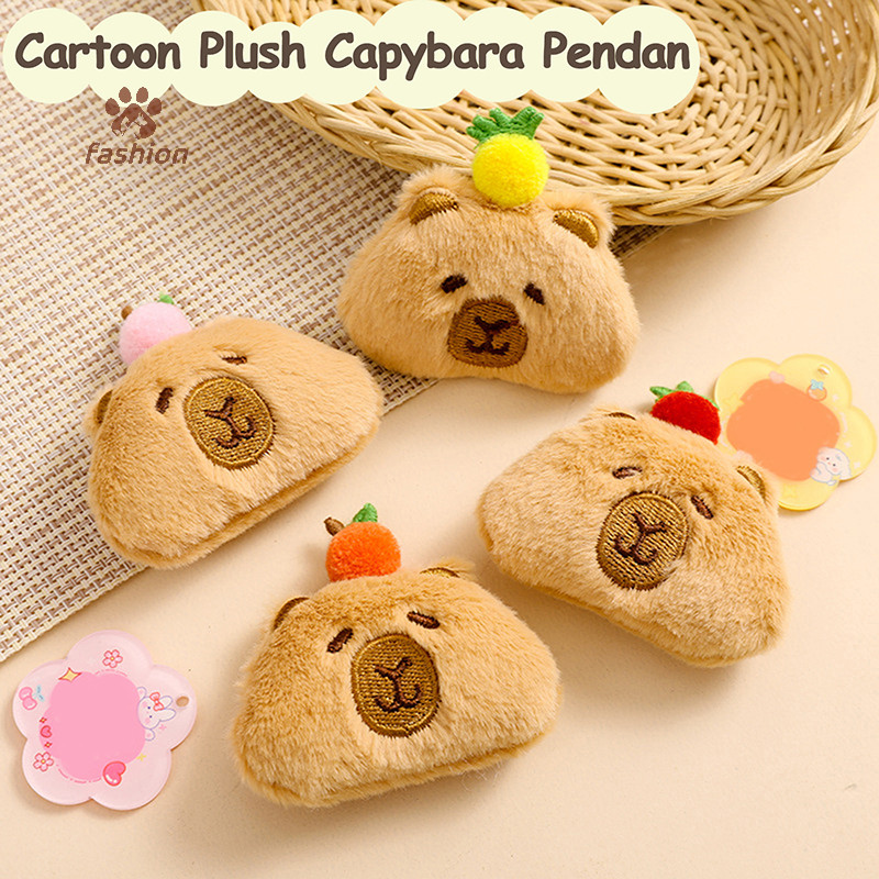 [แฟชั่น] น่ารักผลไม้ Capibara ตุ๊กตาพวงกุญแจการ์ตูน Capybara ตุ๊กตาตุ๊กตาจี้กุญแจรถแหวนกระเป๋าเป้สะพายหลังตกแต่งเด็กของขวัญ {TH}