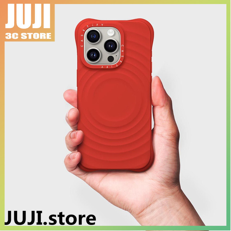 Casetifg ยี่ห้อ JUJI หรูหราคุณภาพแม่เหล็กชาร์จเคสโทรศัพท์พร้อมกล่องสําหรับ iPhone 15 14 13 Pro Max 15Plus Matte คลุมทั้งหมดกันกระแทกป้องกันลายนิ้วมือปลอก