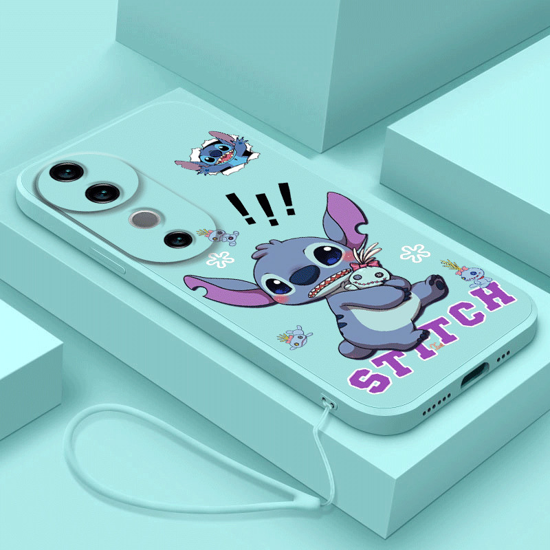Vivo V40 Pro V40 Lite V40 Casing Scared Stitch Demon Matte เคสซิลิโคนยืดหยุ่นเคสขอบตรง