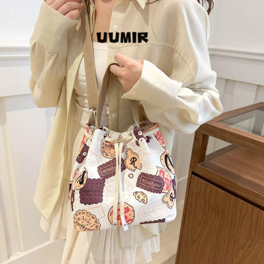 UUMIR กระเป๋าถือผ้าใบหูรูด,กระเป๋าสะพายกันน้ําของ ผู้สื่อสาร กระเป๋าถือการ์ตูน,สัตว์แบบพกพาความจุขนาดใหญ่พิมพ์ถุงอาหารกลางวัน