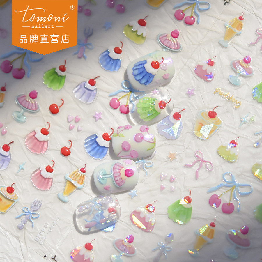 [Meow.sensei] Tomoni Jelly สติ๊กเกอร์ติดเล็บเคสมือถือสุดฮอตลายหนังสือสีแดงเล็กๆสติกเกอร์ติดเล็บเด็กโรงงานขายส่งพุดดิ้งแสนอร่อย